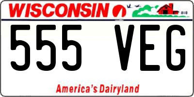 WI license plate 555VEG