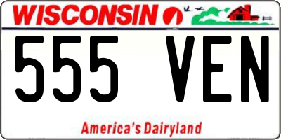 WI license plate 555VEN
