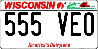 WI license plate 555VEO
