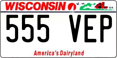WI license plate 555VEP