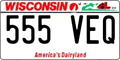 WI license plate 555VEQ