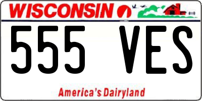 WI license plate 555VES