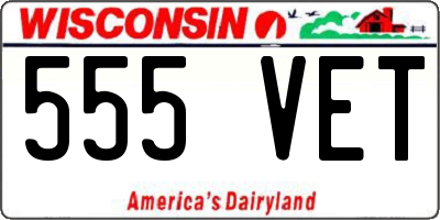 WI license plate 555VET