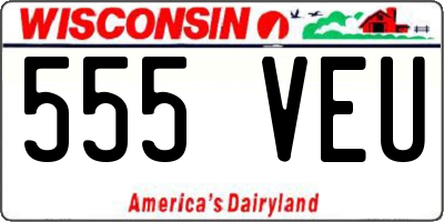 WI license plate 555VEU