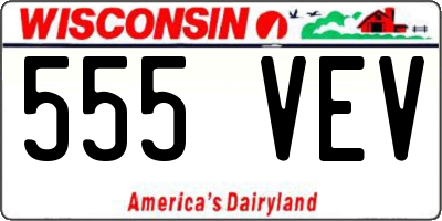 WI license plate 555VEV