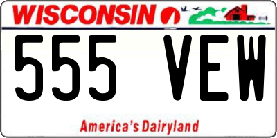 WI license plate 555VEW