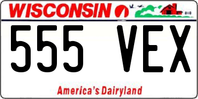 WI license plate 555VEX
