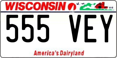 WI license plate 555VEY