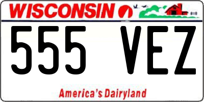 WI license plate 555VEZ