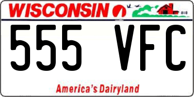 WI license plate 555VFC