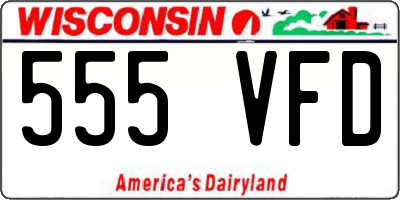WI license plate 555VFD