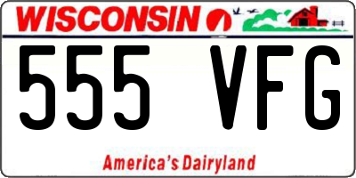 WI license plate 555VFG