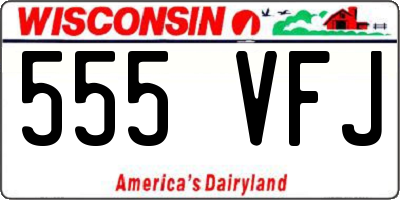 WI license plate 555VFJ