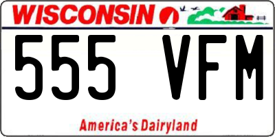 WI license plate 555VFM