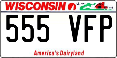 WI license plate 555VFP
