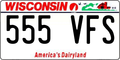 WI license plate 555VFS
