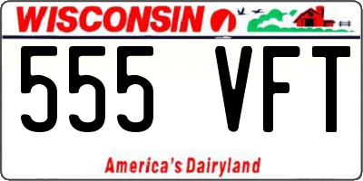WI license plate 555VFT
