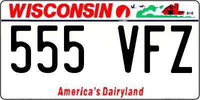 WI license plate 555VFZ