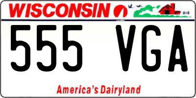 WI license plate 555VGA