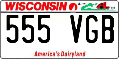 WI license plate 555VGB