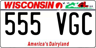 WI license plate 555VGC