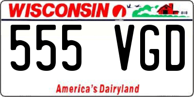 WI license plate 555VGD