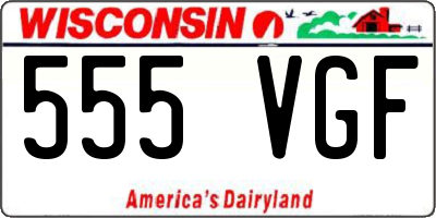 WI license plate 555VGF