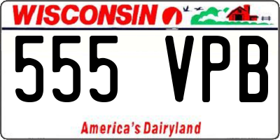WI license plate 555VPB