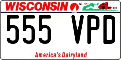 WI license plate 555VPD