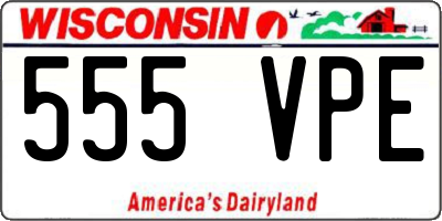 WI license plate 555VPE