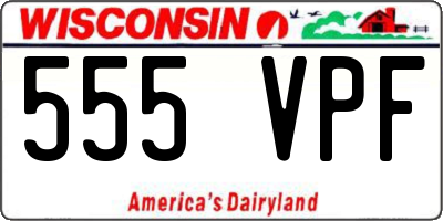 WI license plate 555VPF