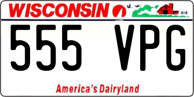 WI license plate 555VPG