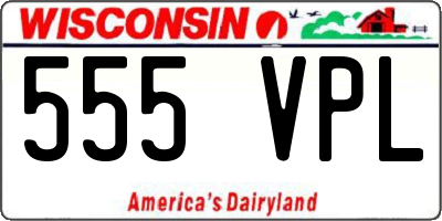 WI license plate 555VPL