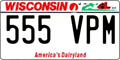 WI license plate 555VPM