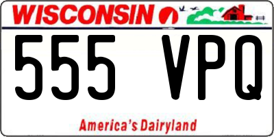 WI license plate 555VPQ