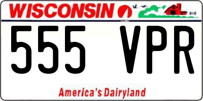 WI license plate 555VPR