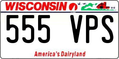 WI license plate 555VPS