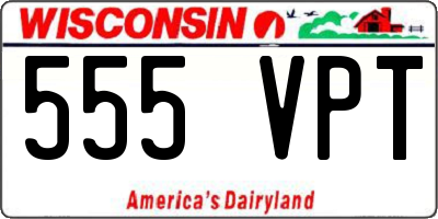WI license plate 555VPT