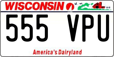 WI license plate 555VPU