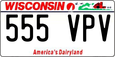WI license plate 555VPV