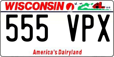 WI license plate 555VPX