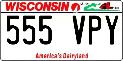 WI license plate 555VPY