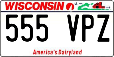 WI license plate 555VPZ