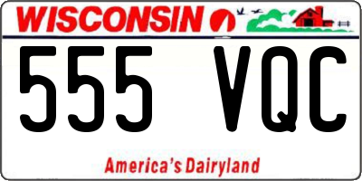 WI license plate 555VQC