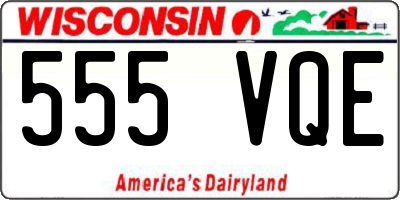 WI license plate 555VQE