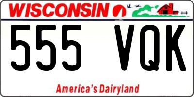 WI license plate 555VQK