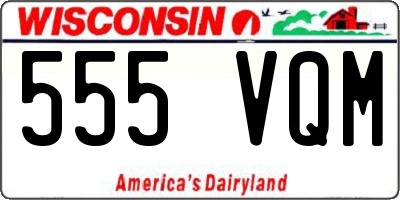 WI license plate 555VQM