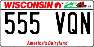 WI license plate 555VQN