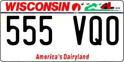 WI license plate 555VQO