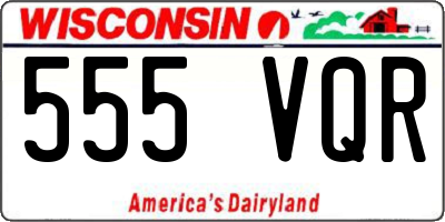 WI license plate 555VQR